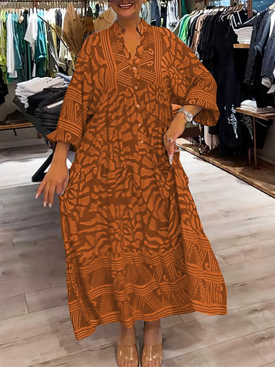 Ilona | V-pääntie mekko printillä