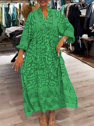 Ilona | V-pääntie mekko printillä