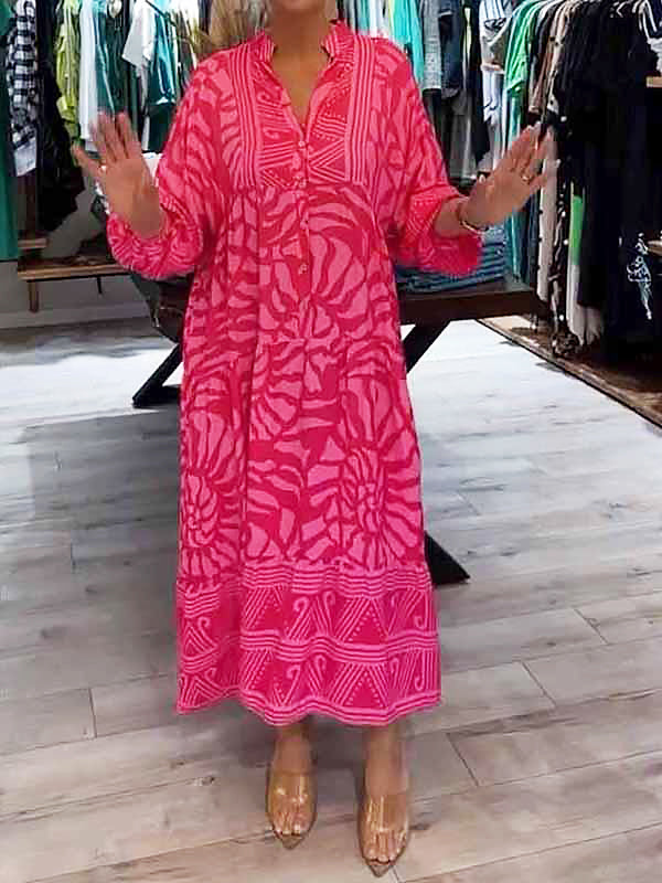 Ilona | V-pääntie mekko printillä